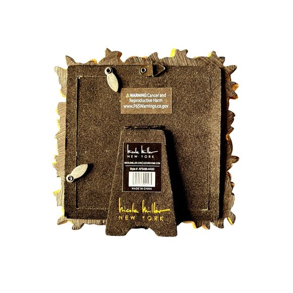 Nicole Miller NY Frame 4 x 4 Mini Roses Photo Gold Detailed Romantic Photograph - Picture 8 of 8